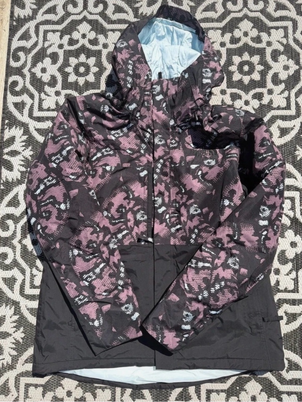 Women’s Hooded Jacket - Purple/Black Pattern